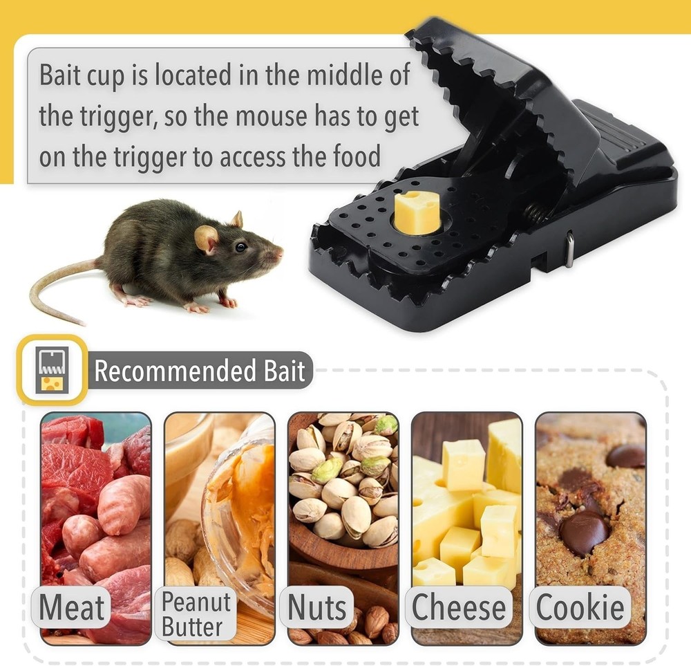 Odorless Mouse Snap Trap - 3 Pack for Quick and Effective Elimination