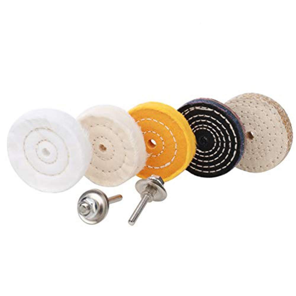 5PCS 3in Buffing Polishing Wheels Kit with 1/4in Drill Shank