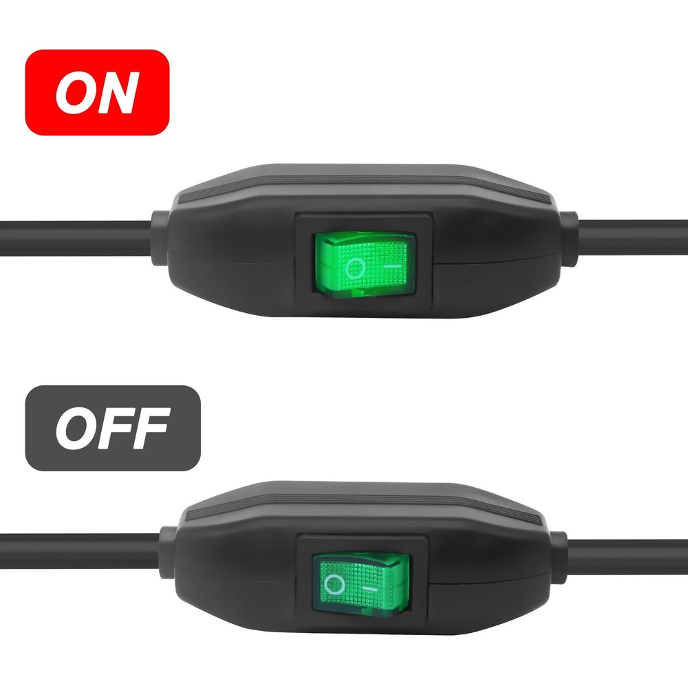XMSJSIY Inline Cord Switch 12V 24V/3A Toggle ON/Off Rocker Button Switch...