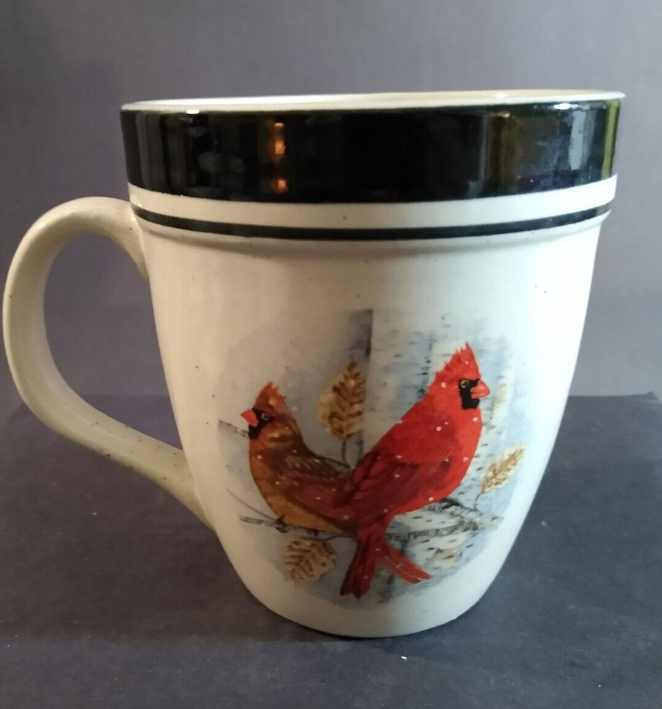 Folkcraft Cardinal stoneware mug