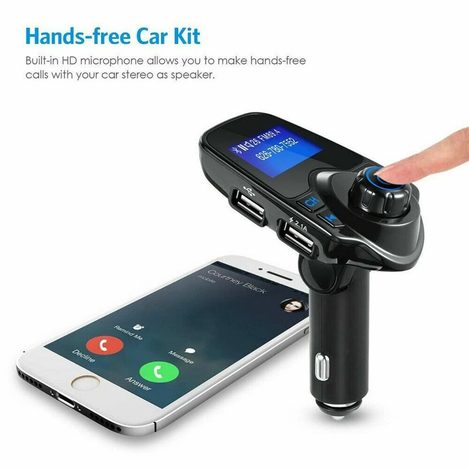 Bluetooth Car Kit MP3 Player FM Transmitter Wireless Radio Adapter USB Charger