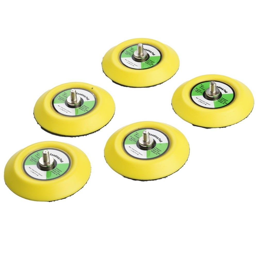 Hook & Loop Sanding Polishing Backing Pad M6 Thread For Air Sander 5pc 3 75mm
