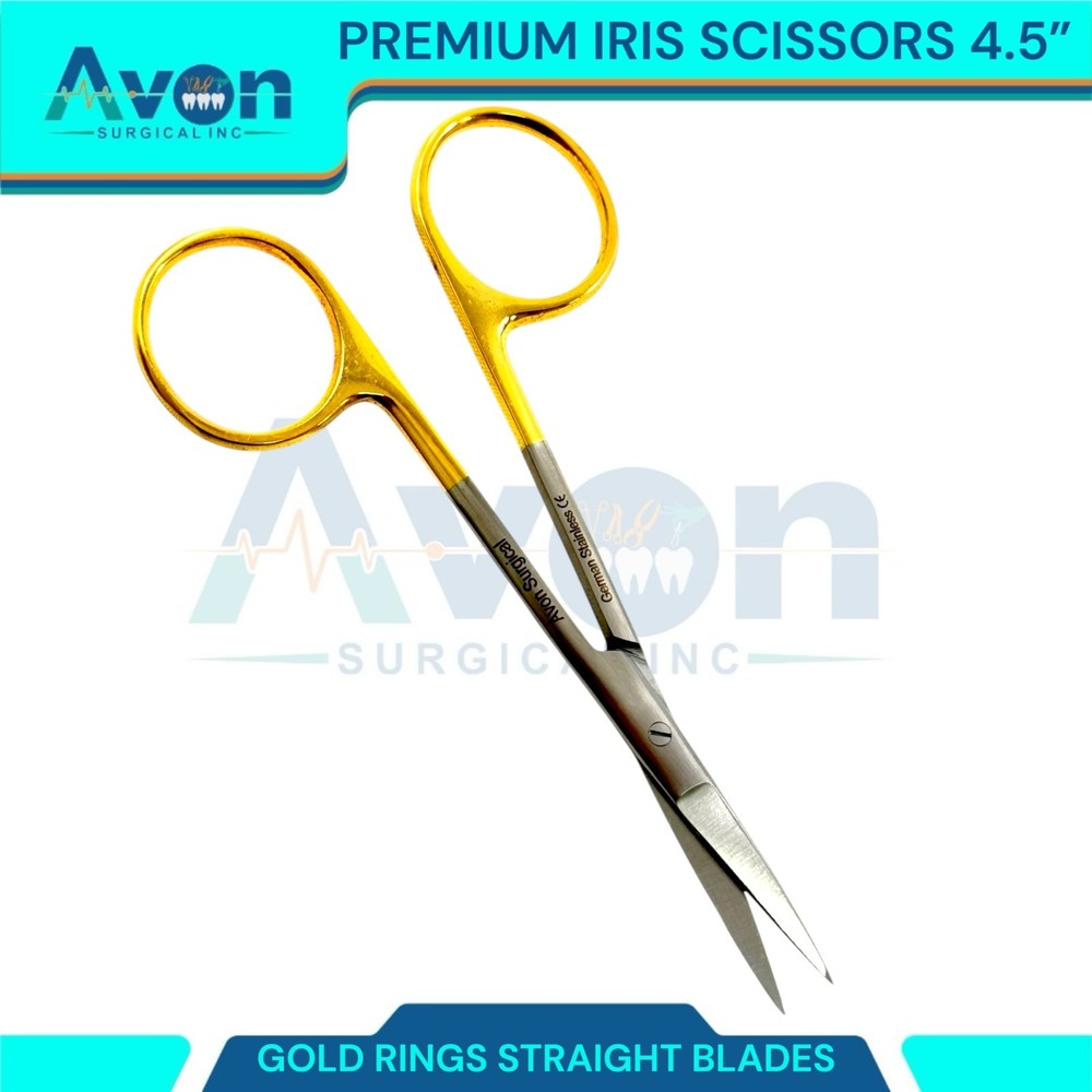 Premium Iris Scissors 4.5" w/ STR Sharp Points - Veterinary, Dental - Stainless