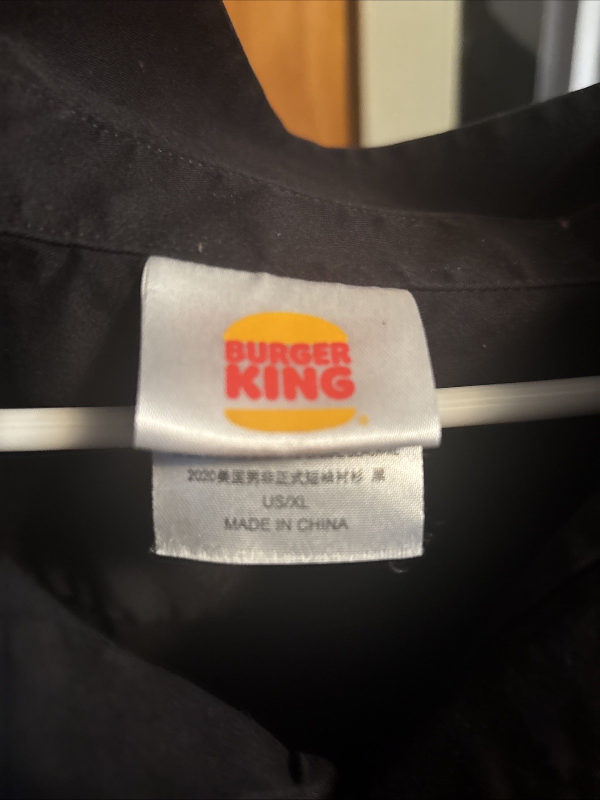 Burger King Manager Button Down & Black Unisex Extra Large Shirt