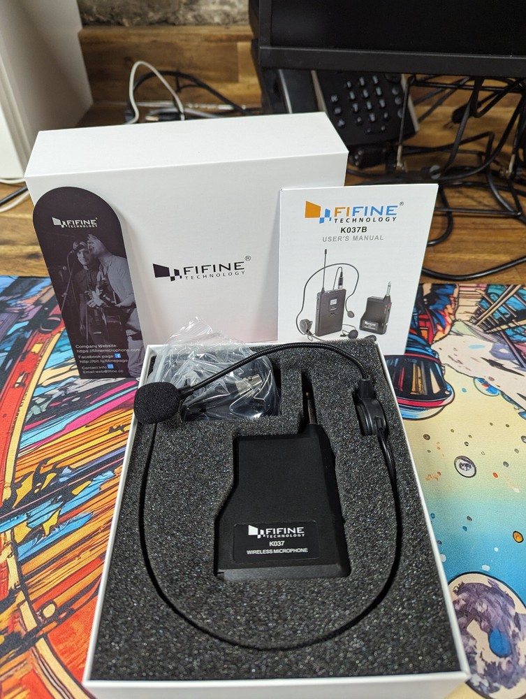 Fifine Technology UHF Wireless Lapel and Headset Microphone Kit K037B