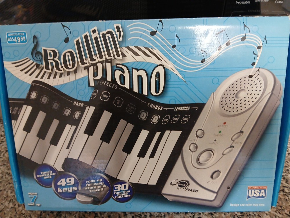 Rollin' Piano 49 KeysTouch Sensitive Mat-30 Function Buttons Boxed Age 7 & UP!
