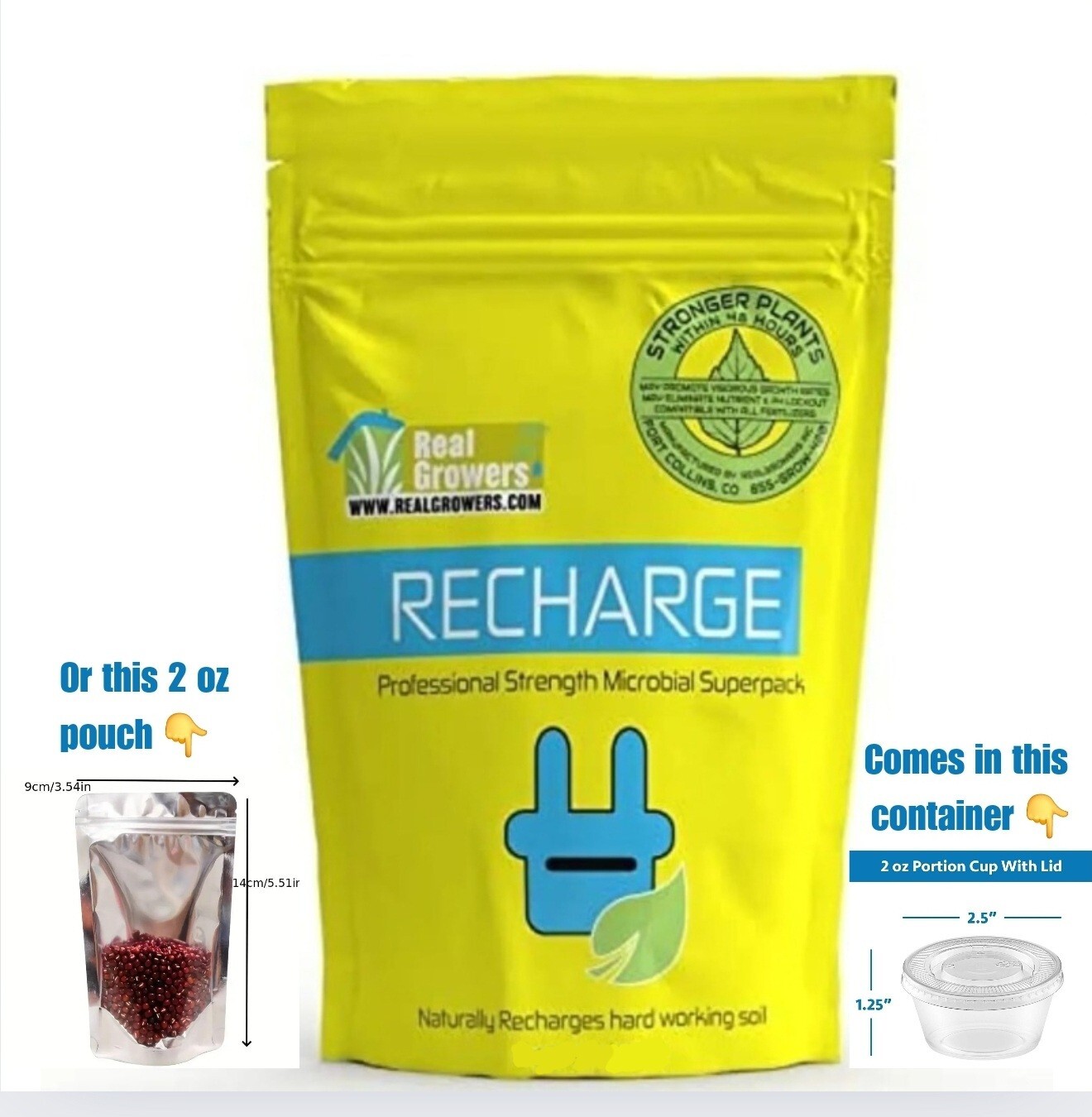 Real Grower's Recharge, Soil Inoculant & Growth Stimulator, This Is a 20g Pouch