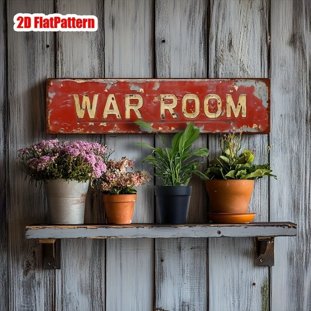 Vintage War Room Metal Signs Retro Military Decor Home Office Game Room Bar 4×16