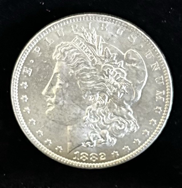 1882-O MORGAN SILVER DOLLAR, BU, Beautiful Example