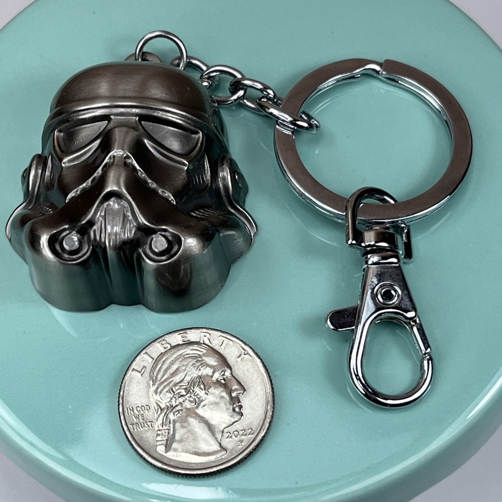 Star Wars STORM TROOPER Keychain Gray Metal 2012 Plasticolol EUC