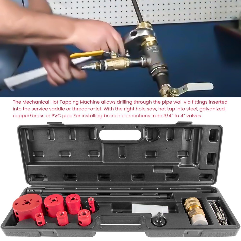 TOOL DM3MECH MECHANICAL HOT TAPPING MACHINE COMPLETE WITH HOLE SAWS OR ARBOR