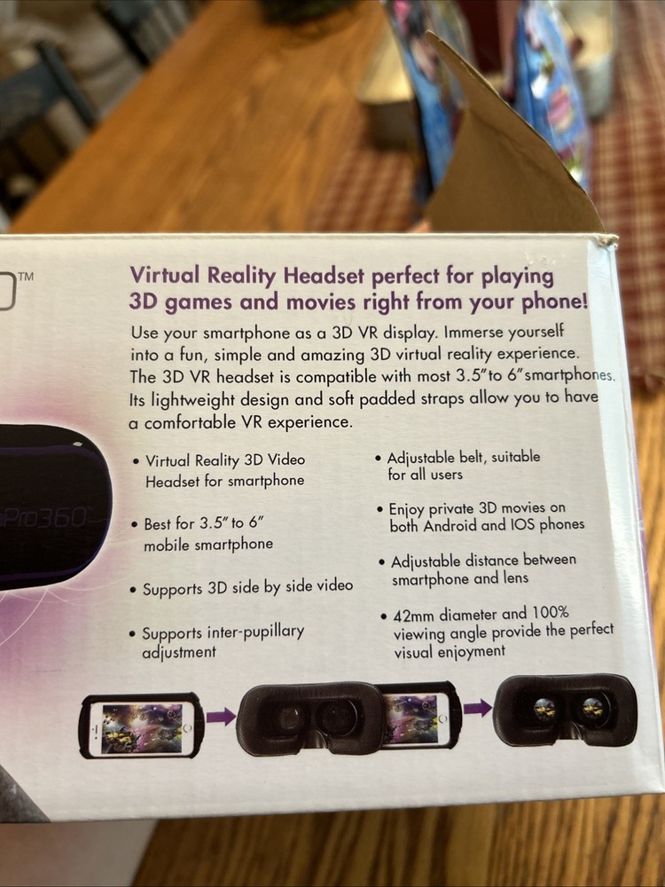 PavaPro 360 Virtual Reality Headset With Remote Control