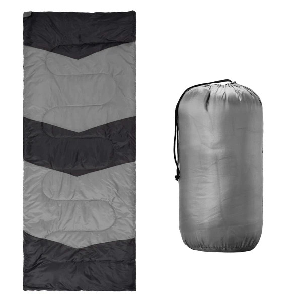 Lightweight Sleeping Bag Backpacking Hiking Waterproof Compact Cold Warm Gray