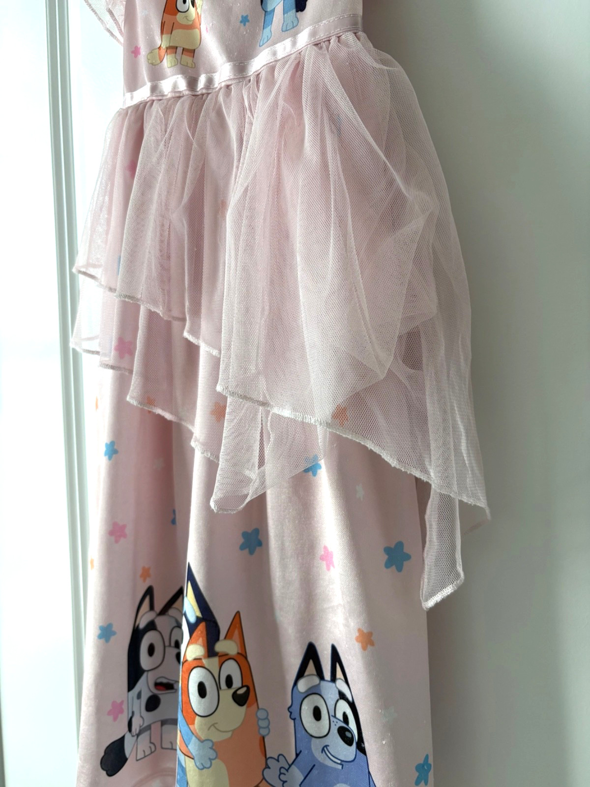 Bluey Dress-Up Costume Dress Girl Size 4T Pink Night Gown Polyester