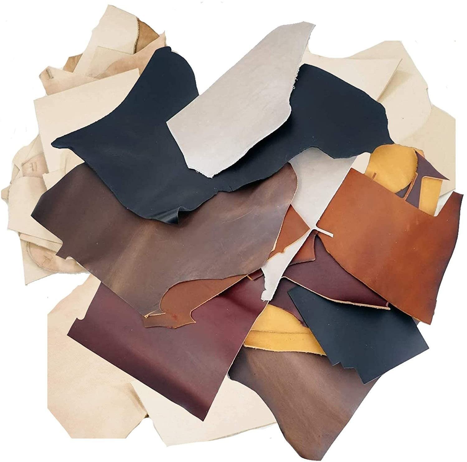 ELW Vegetable & OilTanned Leather Scraps 2-15 oz (1.4-6mm) 1-30 lb Sizes
