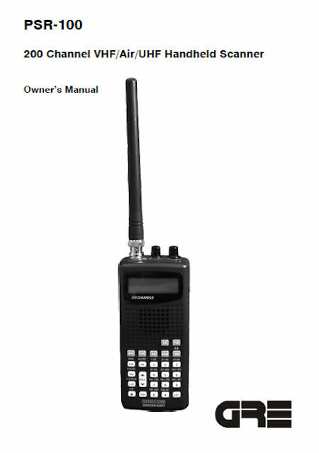 GRE GRECOM PSR-100 SCANNER OPERATING MANUAL