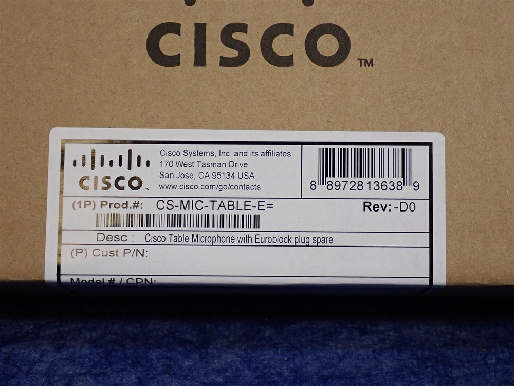 NEW Cisco CS-MIC-TABLE-E= Table Microphone with Euroblock Connector (R19)