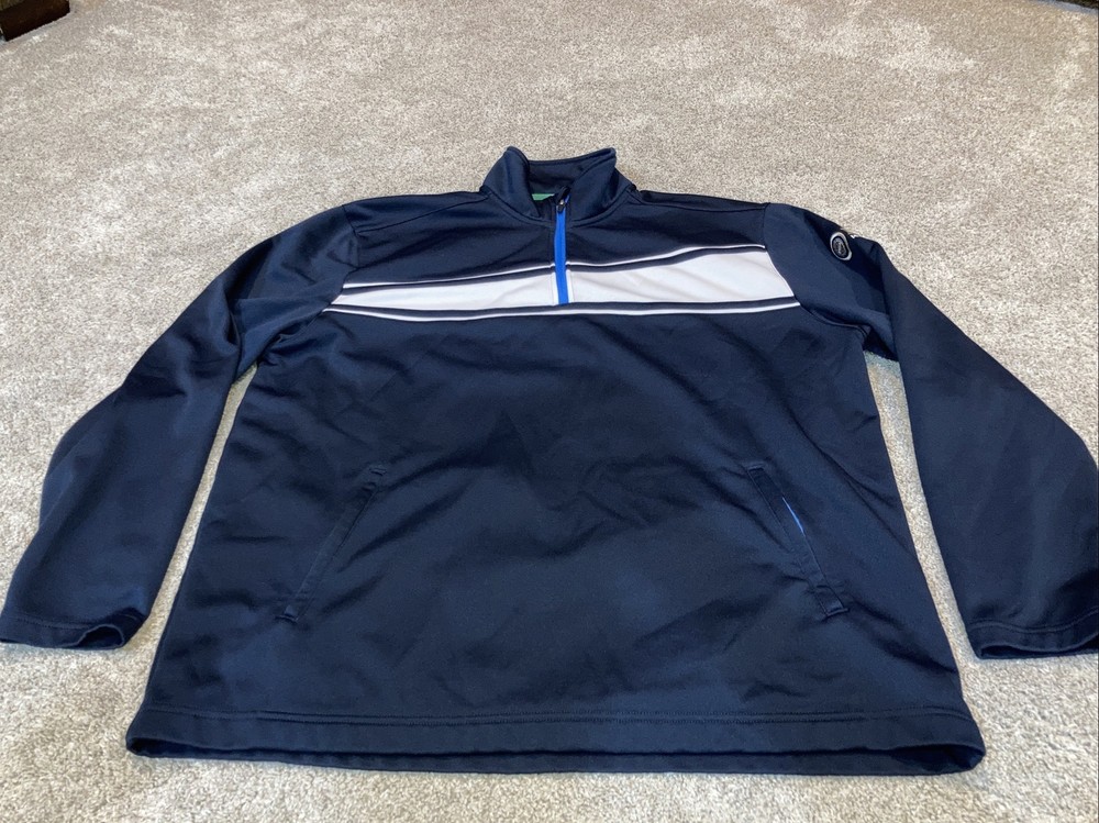 Page & Tuttle Blue Golf Pullover Half Zip Collared PGA Men's XL