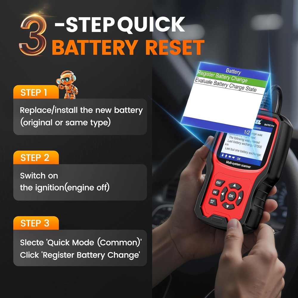 ANCEL BM700 Fits for BMW/Mini/RR Scanner Battery Registration Tool Code Reader