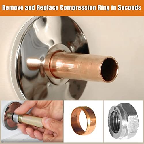 Compression Sleeve Puller Tool for 1/2" Fittings - Remove Nuts & Ferrules, Plumb