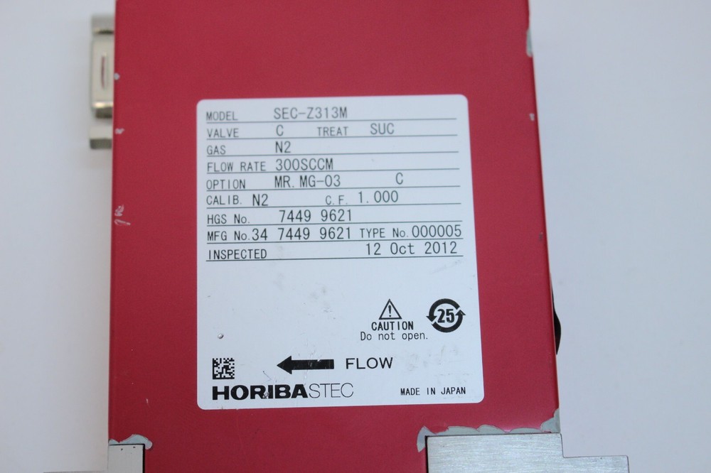 Stec SEC-Z313M Mass Flow Controller N2 300 SCCM *used working