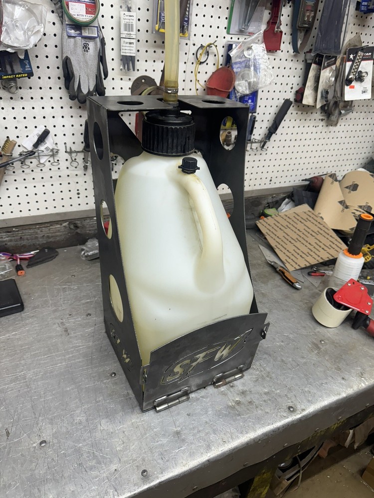 Fuel Jug Rack Holder Single Locking Mount Race Trailer