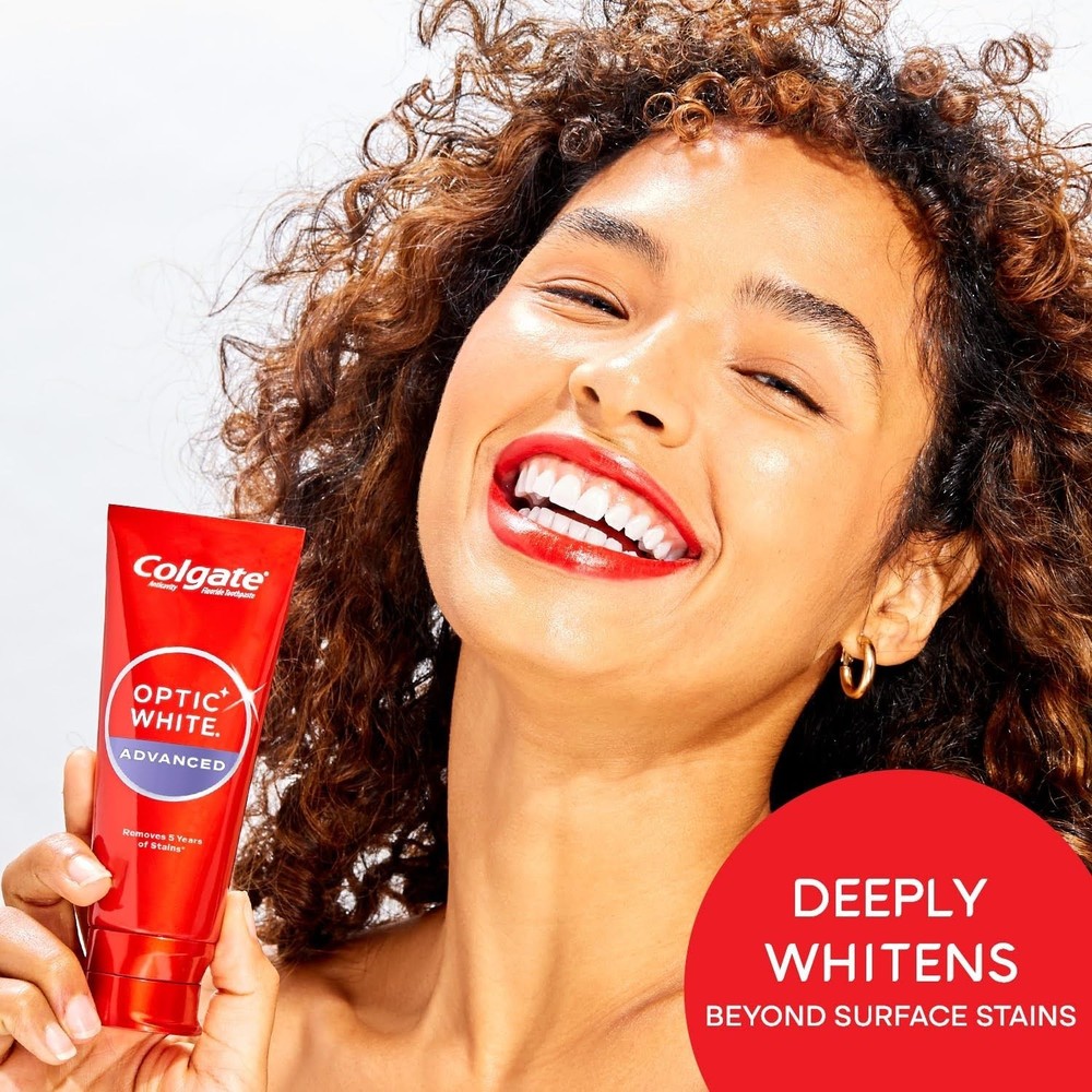 Colgate Optic White Advanced Toothpaste 3 Pack 3.2oz Whitening Mint Fluoride