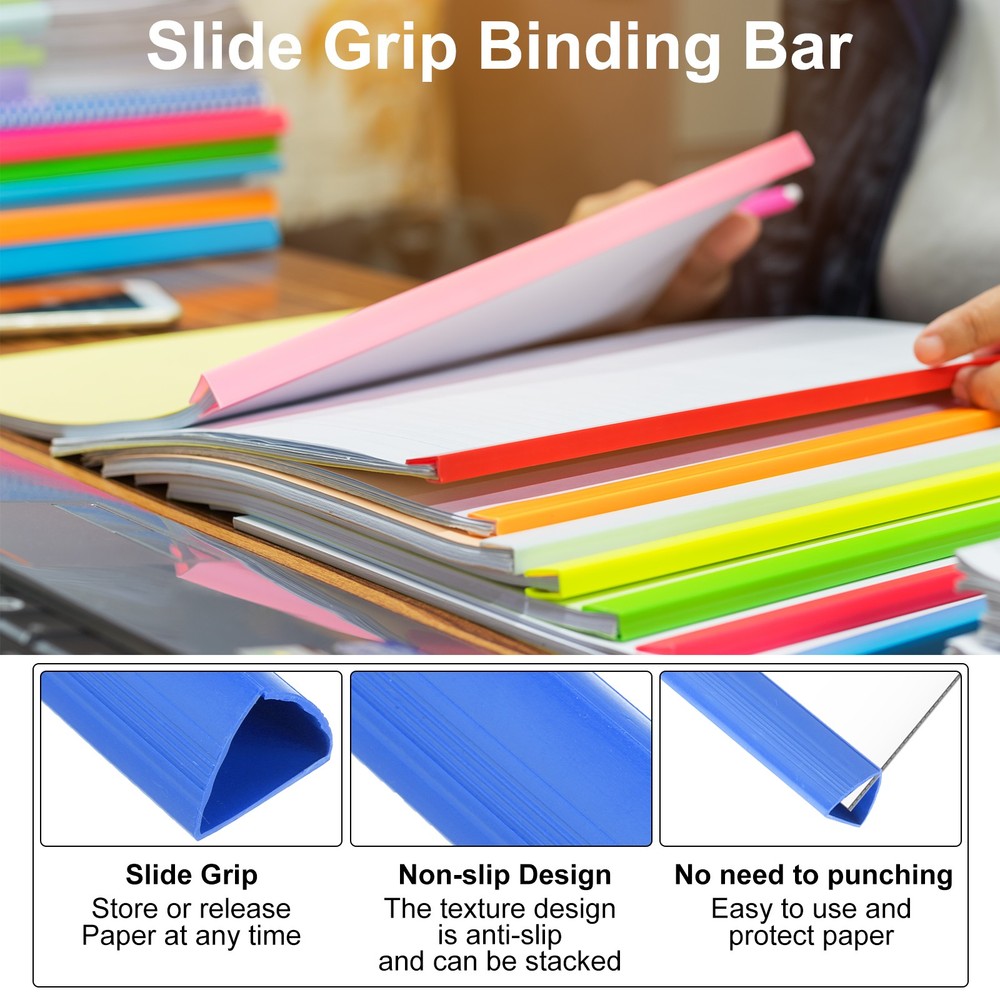 30Pcs 20x25mm Binding Bars, 220 Sheets Capacity, Blue