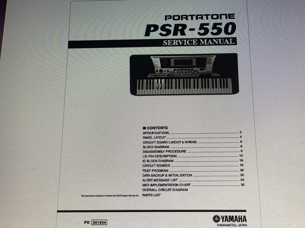 Yamaha Psr-550 Service Manual Digital