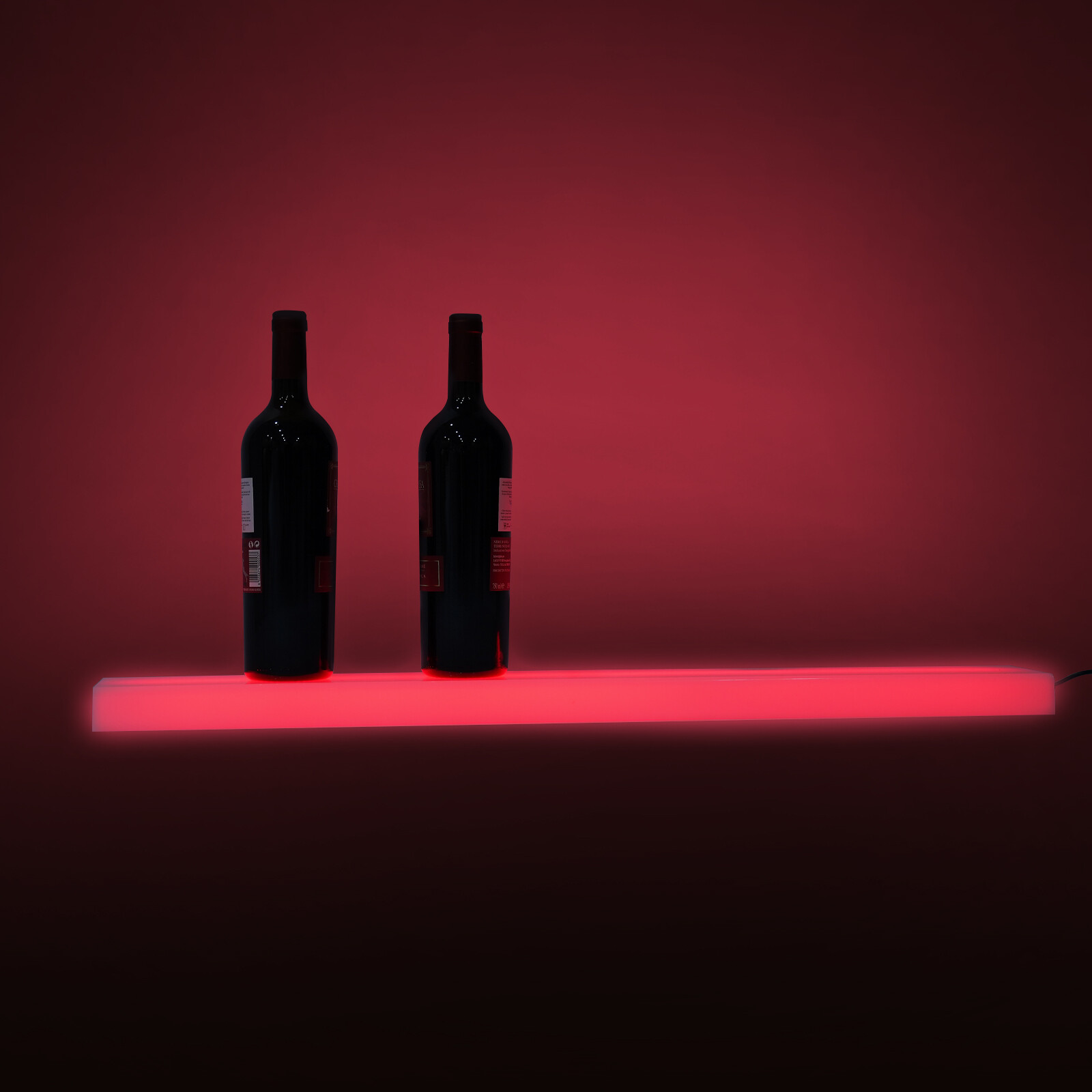 2PCS LED RGB Liquor Bottle Display Shelf Acrylic Lighted Bar Shelf for Home/Bar