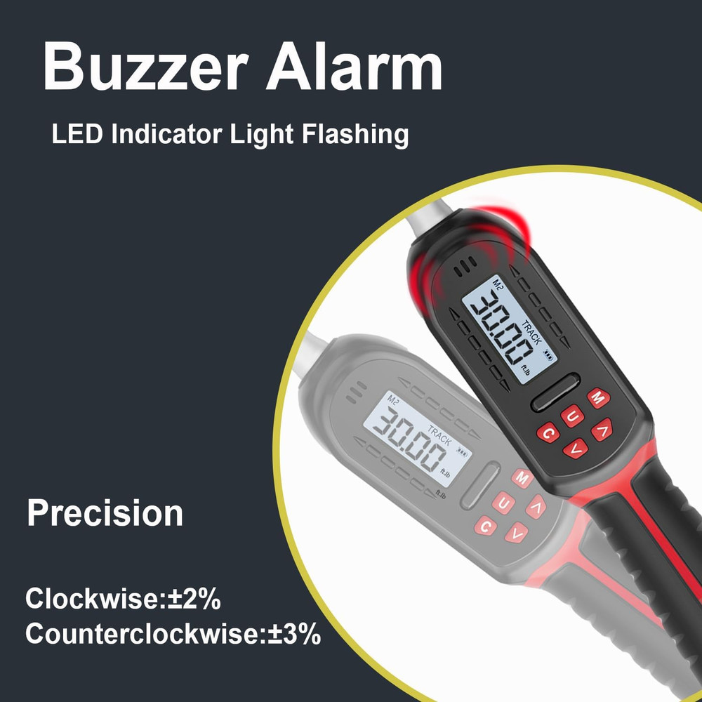 Adjustable Torque Wrench for HVAC, 2.2-44.2 Ft.Lb, LED & Buzzer Notification