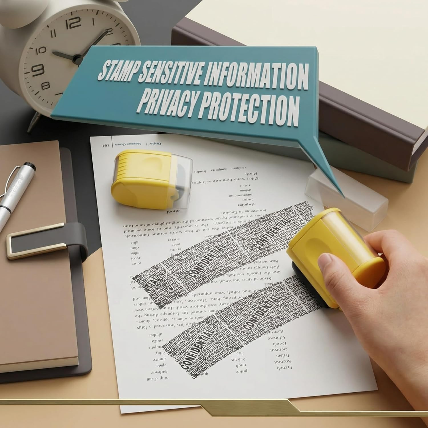 2 Pack Identity Protection Roller Stamps Identity Theft Stamp Confidential Ro...