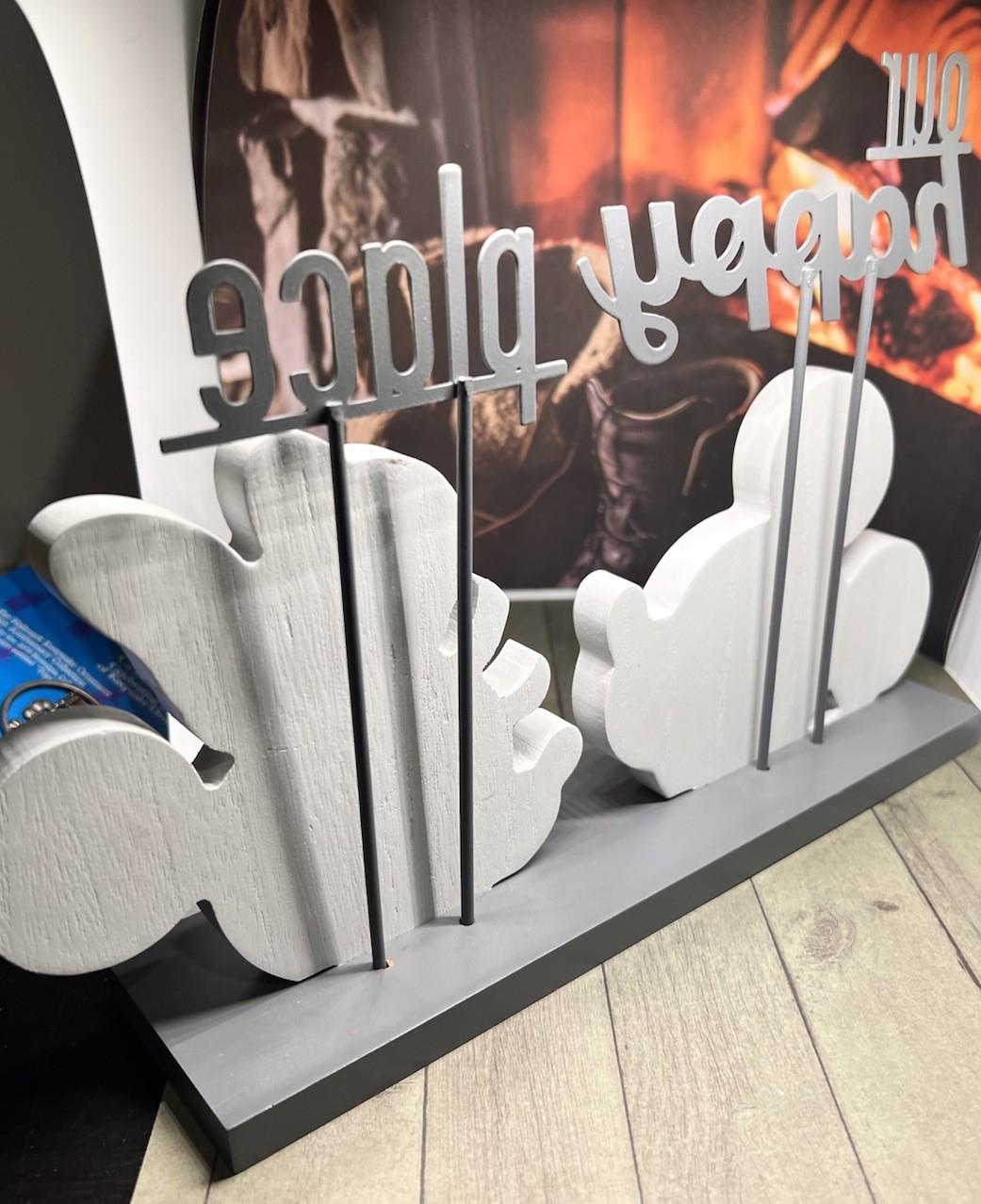 Disney World Our Happy Place Mickey Minnie Mouse Wood Metal Shelf Home Decor NEW