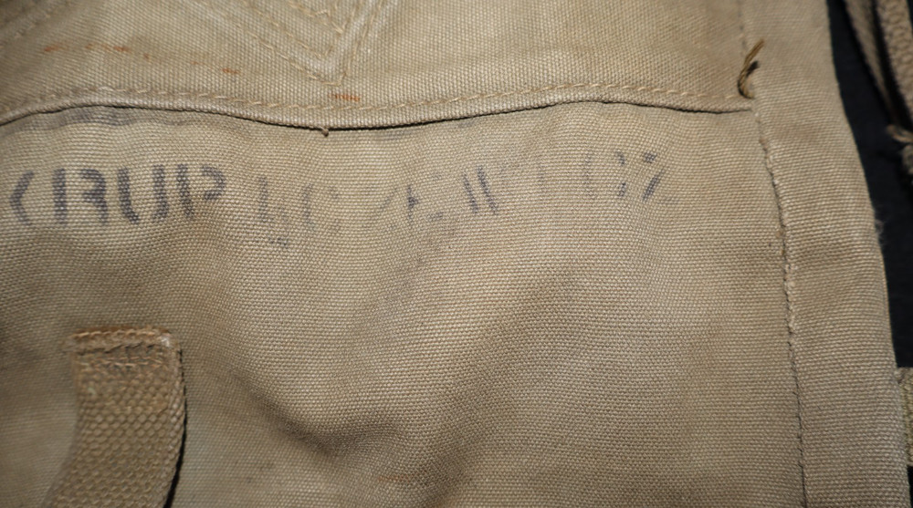 WWII USMC Marine Corps M1941 Haversack Pack Upper Half Named John KRUPICZEWICZ
