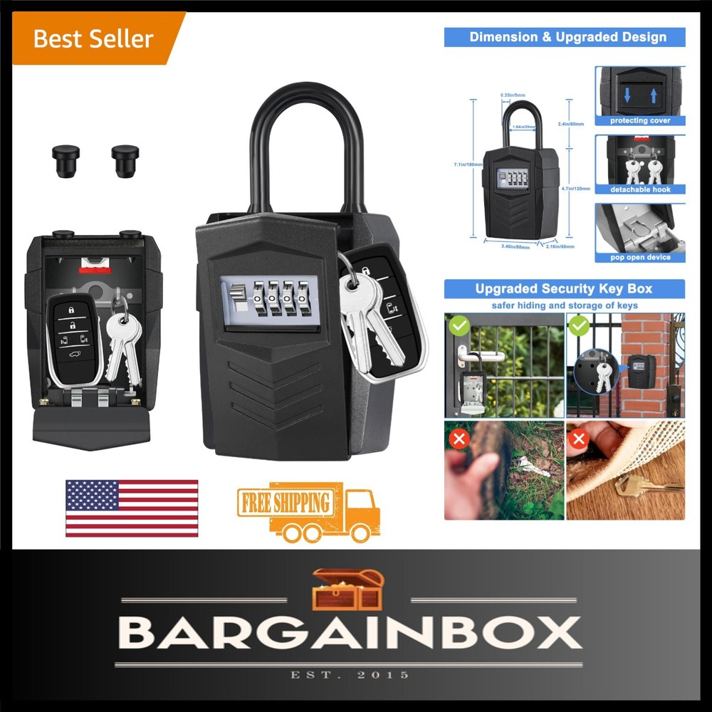 Secure Waterproof Key Lock Box with Double Hook - Perfect for Realtors