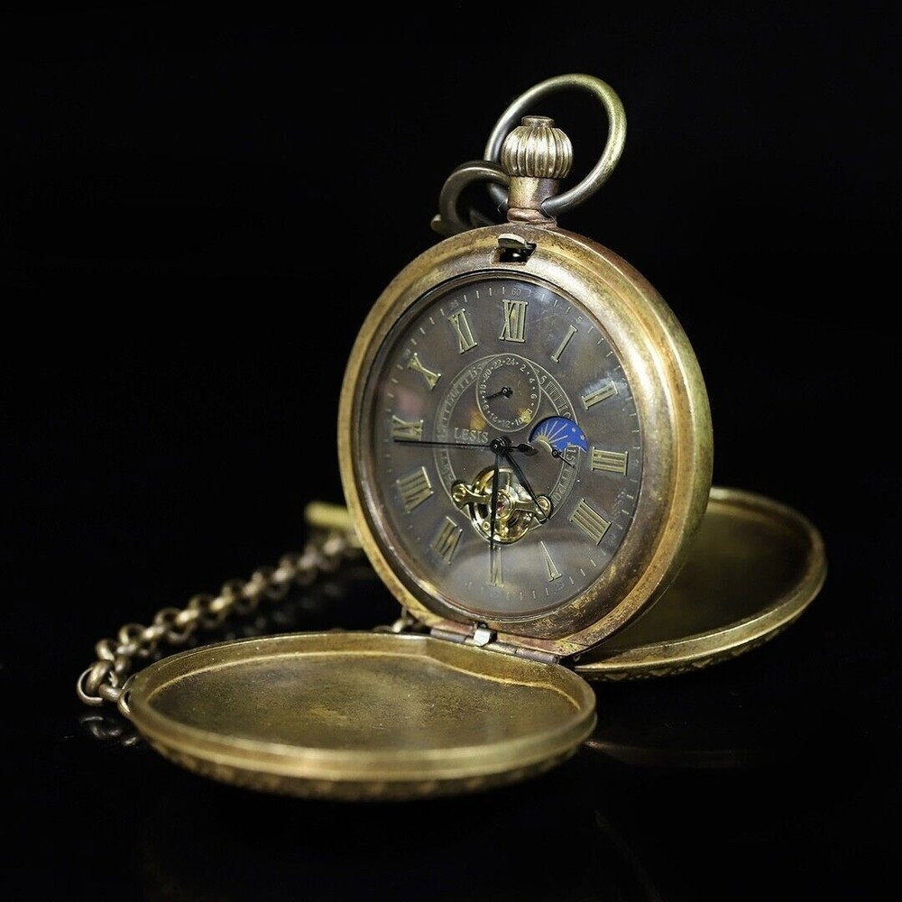 Double copper mechanical pocket watch