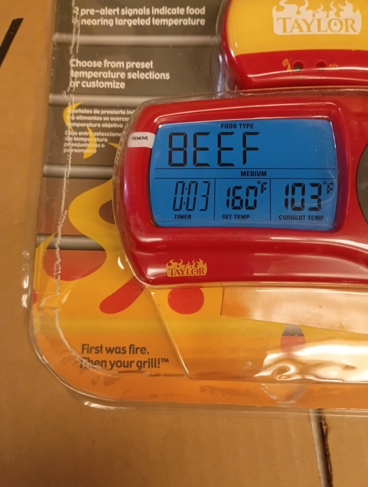 Taylor Weekend Warrior Wireless Grilling Thermometer with Remote Pager Timer New