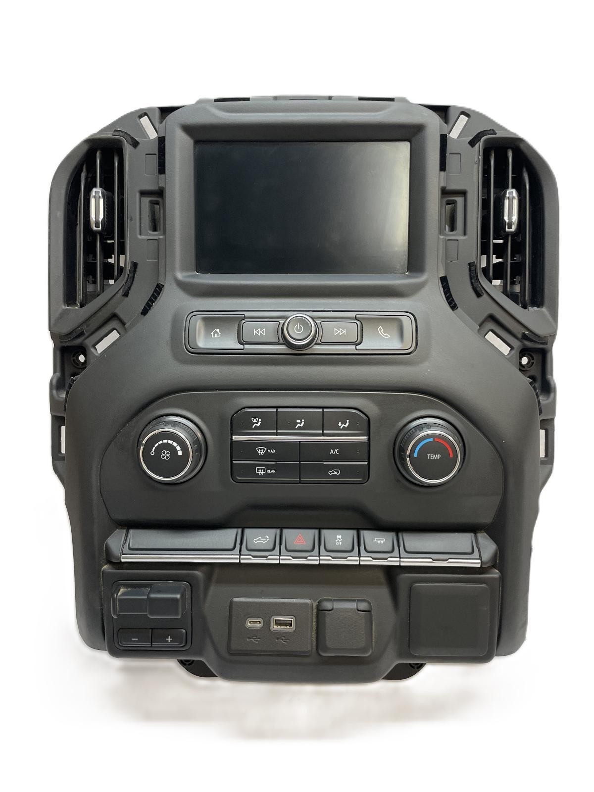 2021 CHEVY SILVERADO 2500 RADIO CONTROL PANEL 8" DISPLAY 84799539 HEAT/AC DASH