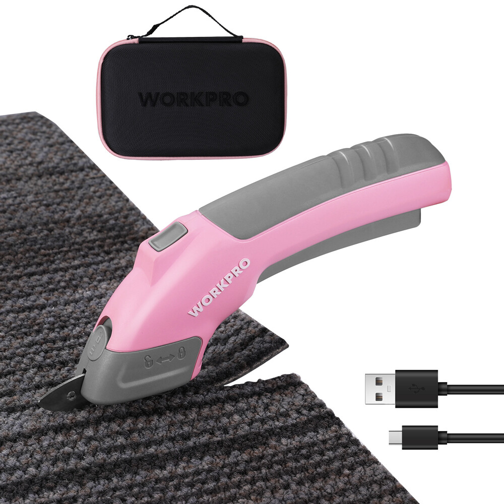 WORKPRO 4V Cordless Shear Cutter with 2PCS Blades Rechargeable Powerful Scissors