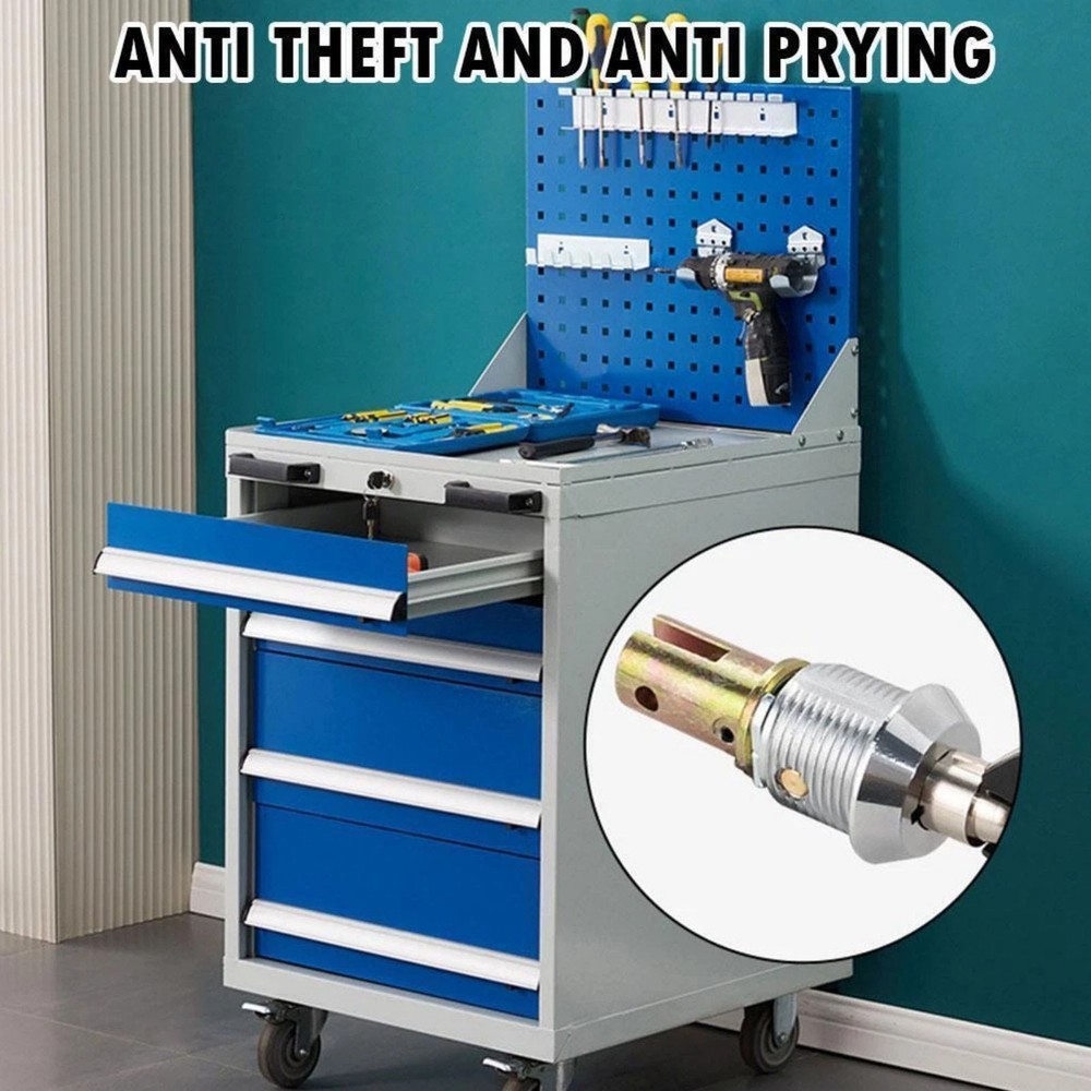 Tool Drawer Lock with Keys Replacement Assembly For Storage Cabinets Toolboxes