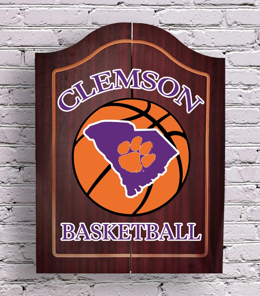 Clemson University Personalized Complete Dart Board Cabinet