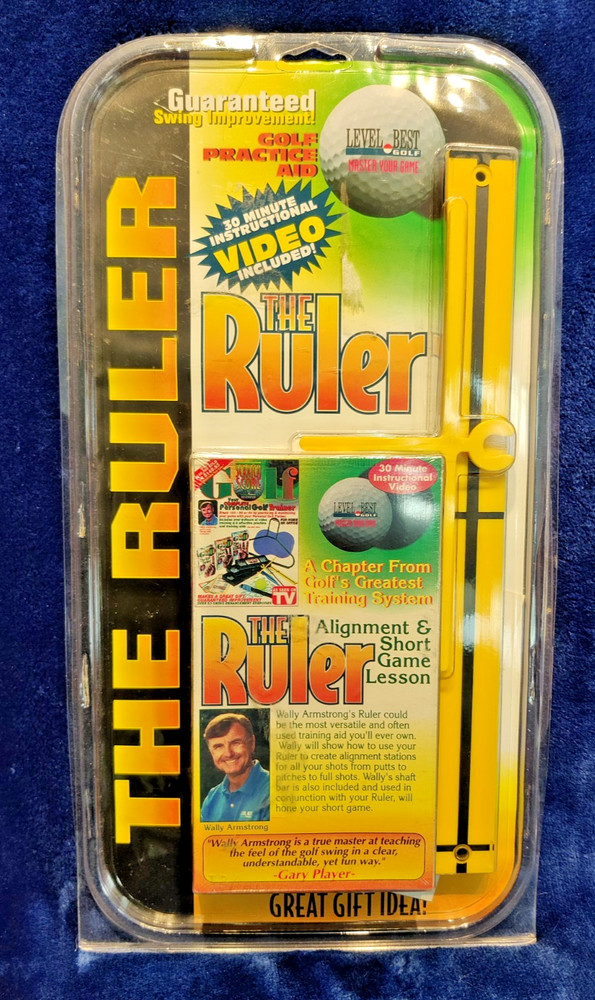 The Ruler Golf Practice Aid by Gary Player Putting Alignment Tool & VHS New