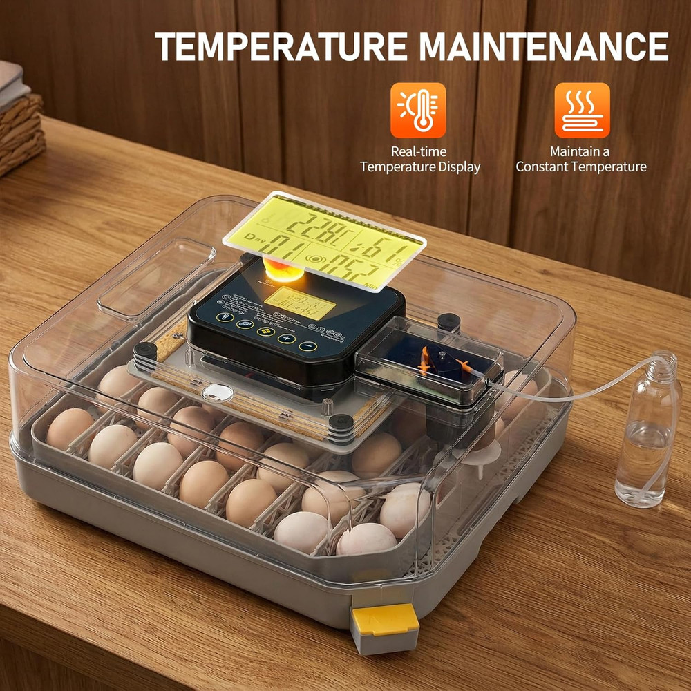 Incubators for Hatching Eggs, 48 Egg Incubator with Automatic Egg Turning, Tempe