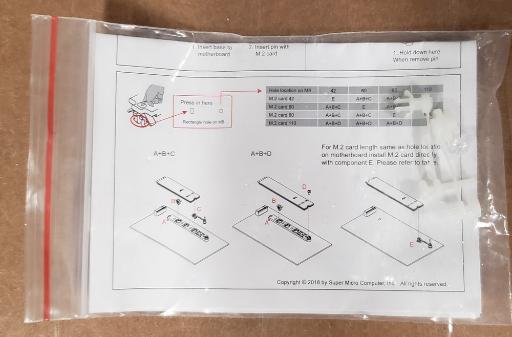 Plastic M.2 holder kit for MSI MB