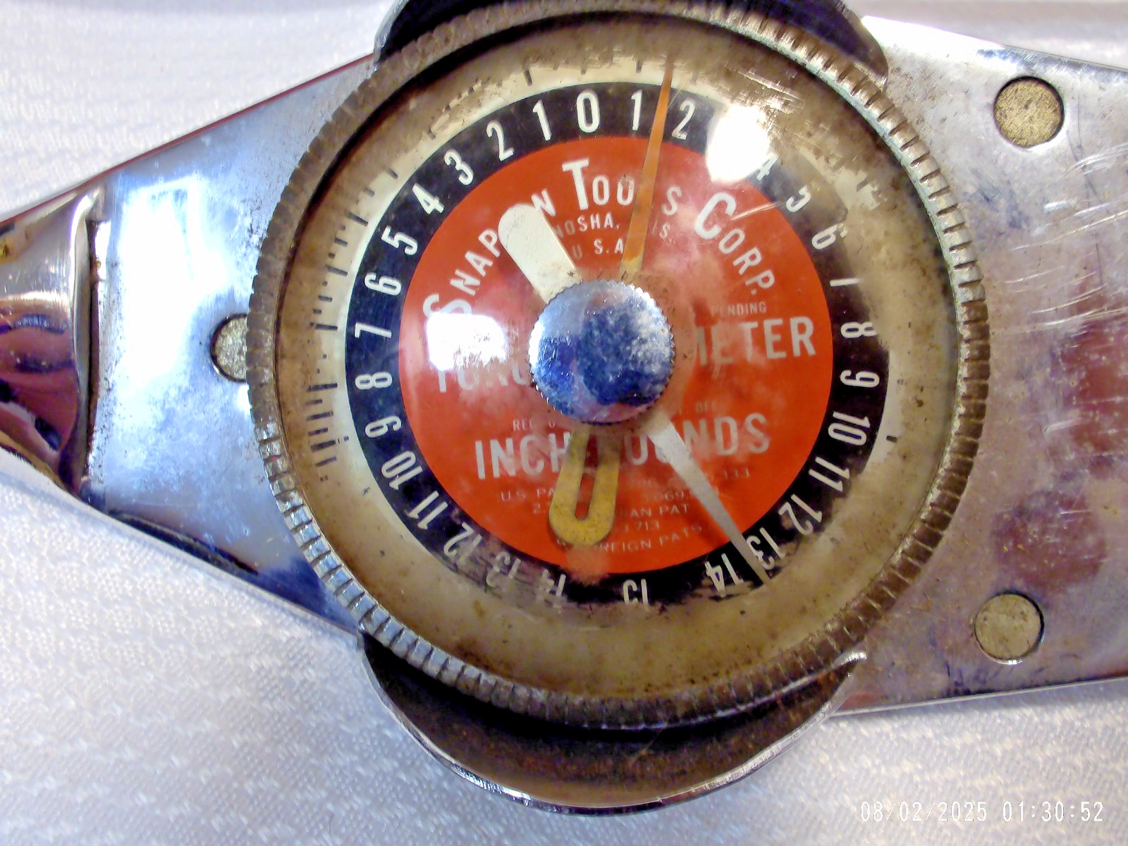 SNAP ON TOOLS 1/4" TORQOMETER DIAL TORQUE WRENCH TE1-FUA Inch POUNDS