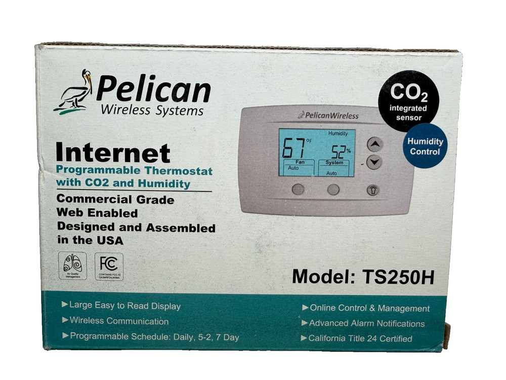 Pelican TS250H Wireless Internet-Enabled Programmable Thermostat with CO2 Sensor