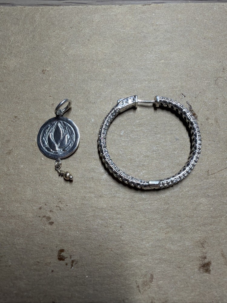 Silver 925 Pendant And Earring