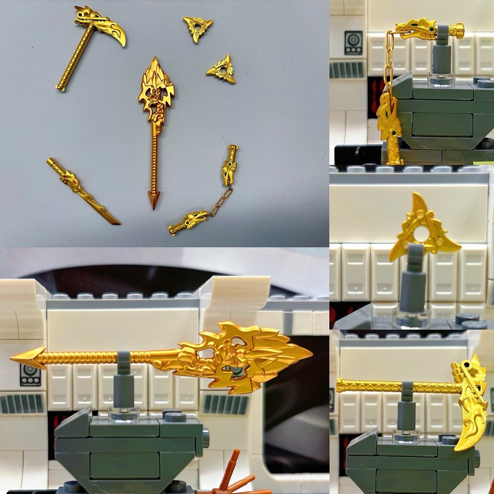 Ninjago Customized Golden Weapon Set 6+1