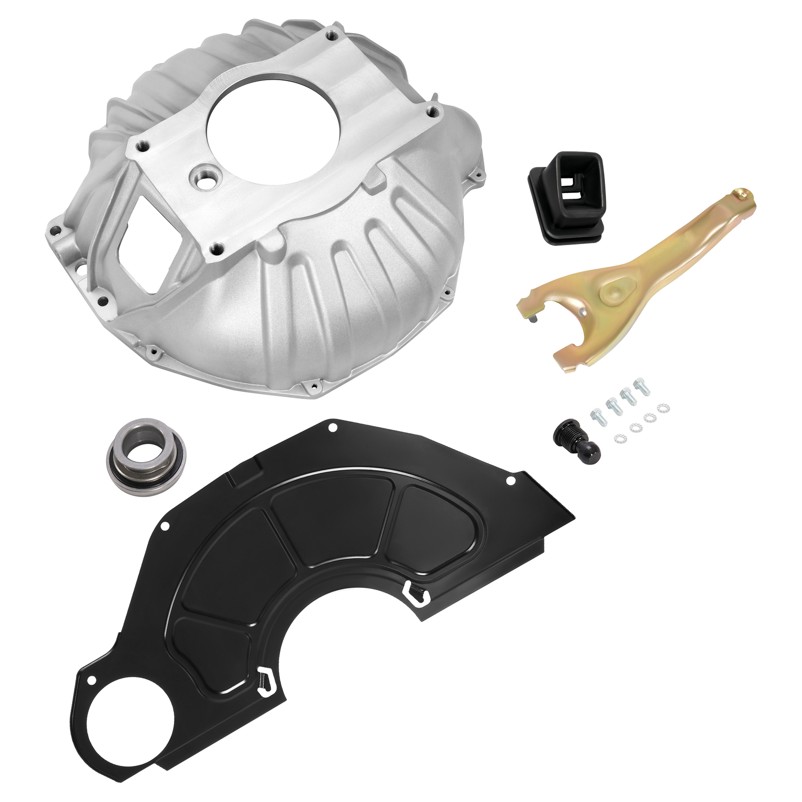 FOR CHEVY BELL HOUSING KIT & 11" CLUTCH FORK & THROWOUT BEARING & COVER #3899621