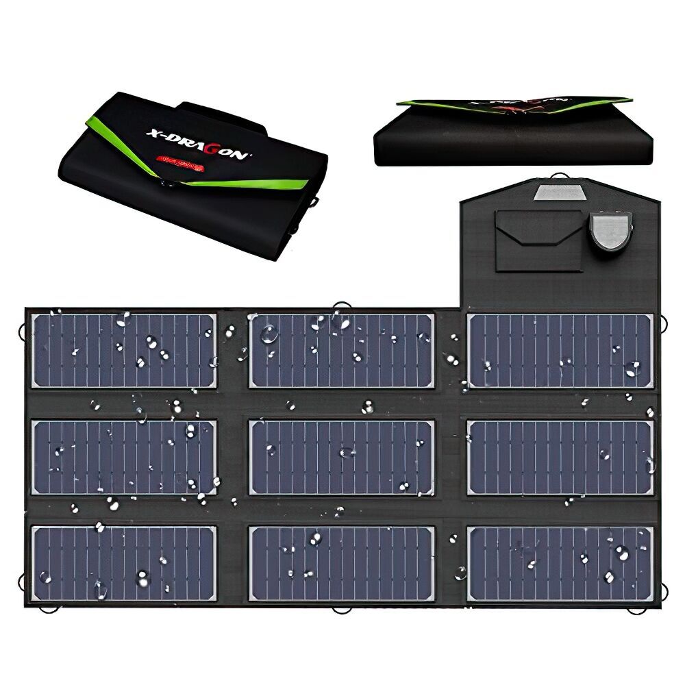 X-DRAGON 70W Monocrystalline Foldable Solar Panel for Power Station Camping